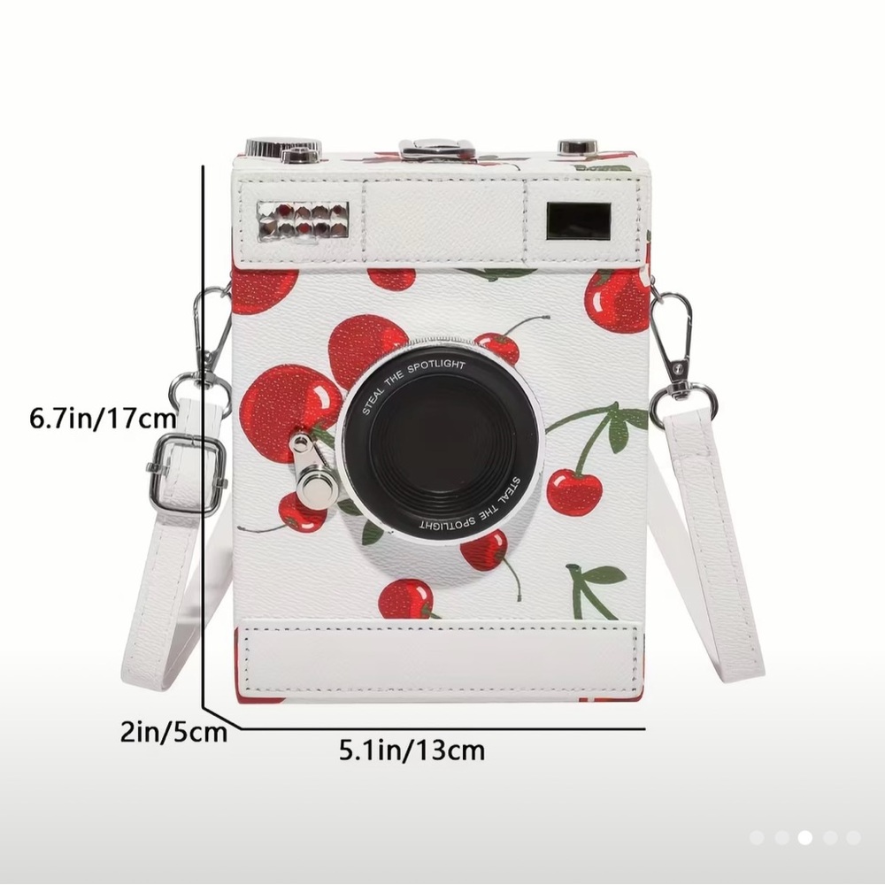 Cherry Patterned White Camera Bag - image 2